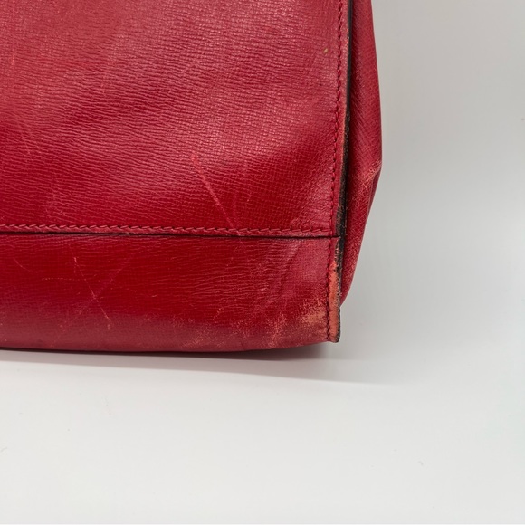 Mark Cross Red Leather Italy Legal Document Envelope  Case Clutch Gold - Picture 7 of 16